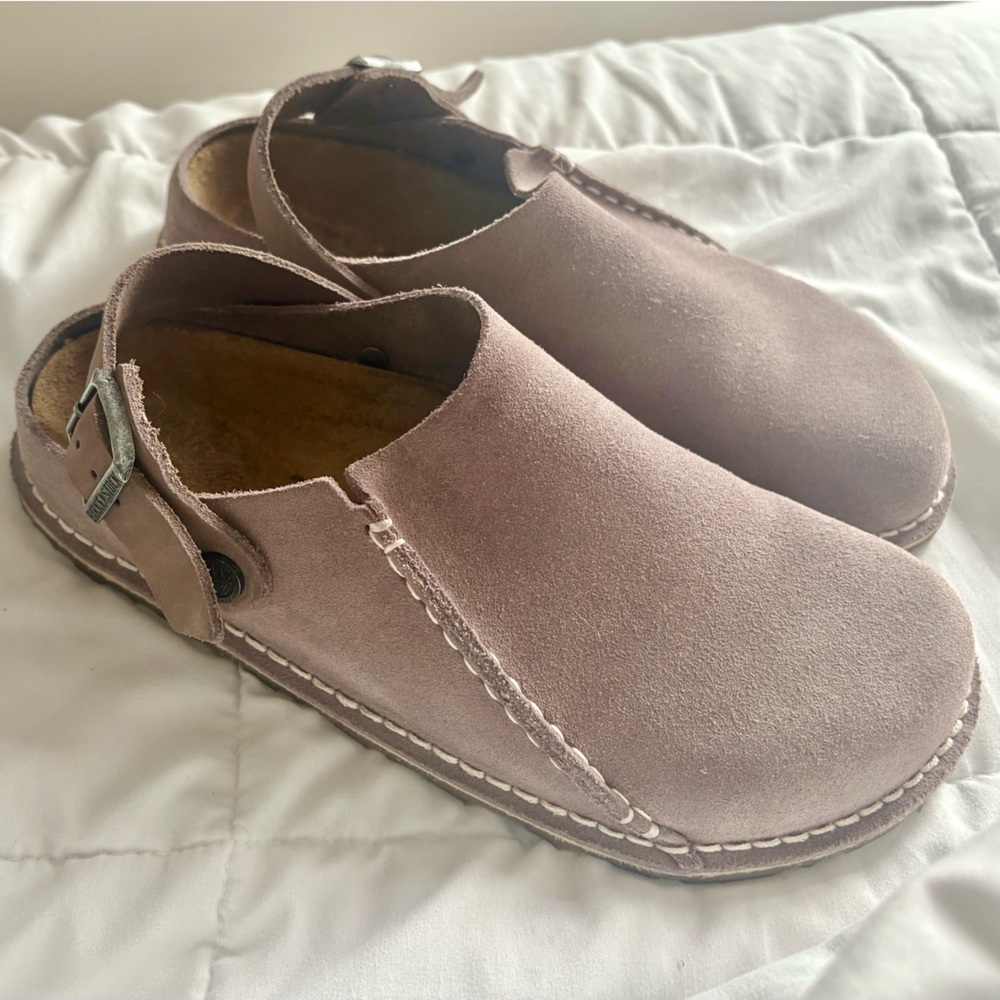 Birkenstock Lutry Faded Purple Suede Clog